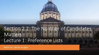 Math for Liberal Studies - Lecture 2.2.1 Preference Lists