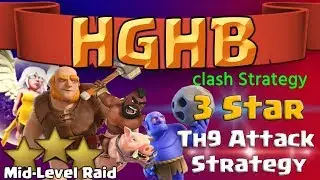 Th9 strong war attack strategy -HGHB[Healer+Giant+Hog +Bowler]overpowered attack