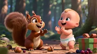 Squirrel Collecting Nuts 🐿️🎶 Fun Animal Song for Kids | Learn Animals & Numbers