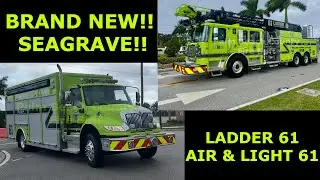 *BRAND NEW* Palm Beach Gardens Fire Rescue Ladder 61 and Air & Light 61 Leaving An Event!