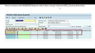 How to delete old ODQMON request in SAP BW/4 HANA | How to remove stuck ODQMON request in SAP BW