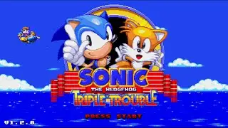 Zerando Sonic Triple Trouble 16 Bit [PC] (Sonic e Tails) Todas as Esmeraldas & Sem morrer