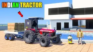 Franklin & Shinchan Buy Indian Tractor and Trolly in Indian Bike Driving 3D
