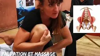 Palpation et massage du muscle psoas / événement sportif / trail