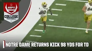Jayden Harrison returns 2nd half kickoff 98 YARDS for a Notre Dame TD 🚨 | ESPN College Football