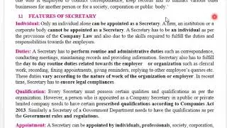 chap. 1.features of Secretary