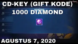 CD-KEY (GIFT KODE) - 1000 DIAMOND - AGUSTUS 7, 2020► MOBILE LEGENDS ADVENTURE