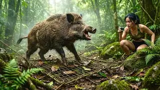 I Used All My Survival Skills To Track The Wild Boar And Set Traps. Day 200 of survival.