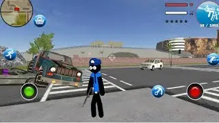 US Police Stickman Rope Hero Vegas Gangster Crime | Android Gameplay