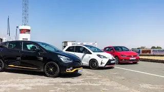 DRAG RACE: Toyota Yaris GRMN vs VW Polo GTI vs Renault Clio R.S 18