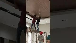 Pemasangan HPL pada plafon #interiordesign