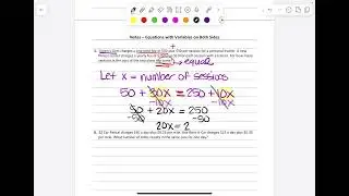 8-5 Notes Video 2 - Variables on Both Sides