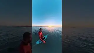Sup Foil downwind with perfect sunset conditions. #foiling #foil #foilboard #downwind #foilboarding