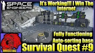 Survival Quest #9 - auto-sorting base is working!! - Space Engineers
