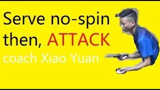 [TT learn] Coach Xiao Yuan Serve no-spin, then Attack (1080p English) Penhold works