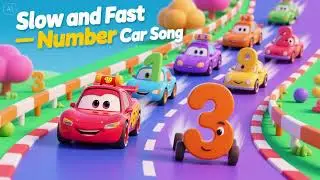 Slow and Fast &ndash; Number Car Song &ndash; Nursery Rhymes & Kids Songs
