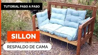 SILLON con RESPALDOS de CAMA! (fácil y barato) Reutilizar restos de madera