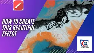 Acrylic fluid art infinite painter with cells digital pour painting android