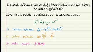 Solution g&eacute;n&eacute;rale &eacute;quation non homog&egrave;ne avec &eacute;quation caract&eacute;ristique &agrave; une solution double