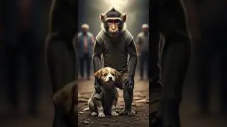 monkey and dog Emotional story 😥😥#AI #dog #monkey #youtubeshorts