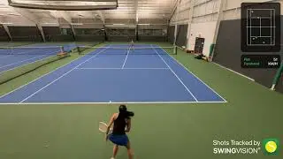 Jen vs Mike practice set 1 North Vancouver Tennis Center
