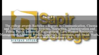 Sapir Academic College Top # 8 Facts