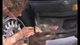 Rostl&ouml;cher am Auto mit Faserkitt ausbessern