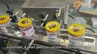 #Automatic 4 head #vacuum twist off food sauce jar #capping machine, #Glass bottle #vacuum capper