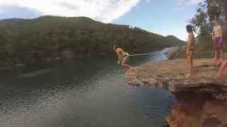College cliff jumping at Jerusalem Bay, Sydney