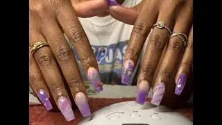 WATCH ME WORK: ACRYLIC NAILS (PURPLE FANTASY SET) 💜🦋🦄