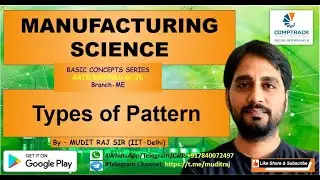 Manufacturing Science by Mudit Raj Sir for GATE ESE PSU SSC JE | Types of Pattern