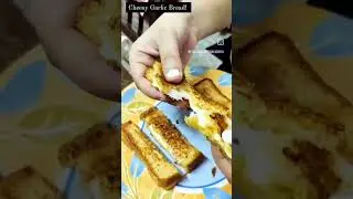 Cheesy Garlic Bread 🧀 #cheese #cheesepull #garlicbread #food #foodcoma