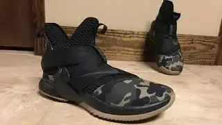 Lebron Soldier 12 Hazel Rush/Camo on Foot