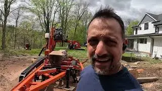 Milling a gnarly walnut - Woodmizer LT40 Wide