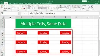Multiple Cells, Same Data in Excel