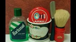 Feather shavette, Arko & Barbasol Brisk