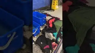 Why was the TTC cleaning up flood water with clothes?