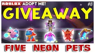 🎮 ROBLOX ADOPT ME! #8 - GIVEAWAY Neon Pets - Dodo, Deinonychus, Glyptodon, Mammoth, Ground Sloth