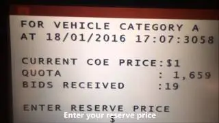 Bidding for COE from ATM Machine Singapore Certificate of Entitlement Car