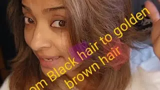How to Lift Black Hair to Golden Brown at Home &ndash; No Bleach Needed! #DIYHairColor #HairTransformation