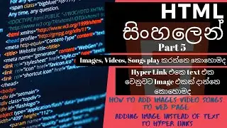 HTML Basic 05 | How to add Images, Videos and Audios | Images as links | HTML Sinhalen