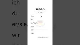 SEHEN Conjugation (Present) | German Verbs (Learn German Fast!) #deutschlernen #conjugation #German