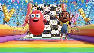 Fall Guys Wobbly Bean Surfed the Slime Wave | Nursery Rhymes for Kids & Baby Songs