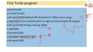 Programming in Python Basic 34 - First Turtle program