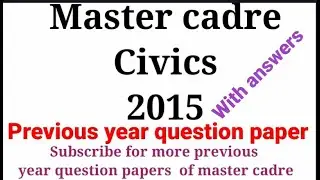 SST Master cadre Civics Previous year question Paper with answers.