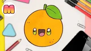 COMO DIBUJAR UNA NARANJA KAWAII - dibujos kawaii faciles - como dibujar comida kawaii