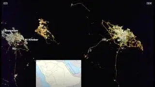 Station Astronaut View - Bahrain and Qatar by night HD
