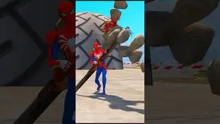 GTA V : Spiderman And Ironman Vs Red Hulk And Thanos Fight Match 😲| EP 0 #shorts #shortsfeed #gta5