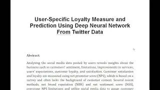 User Specific Loyalty Measure and Prediction Using Deep Neural Network From Twitter Data