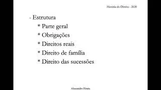 Prof. Alessandro Hirata - História do Direito - Código Civil brasileiro